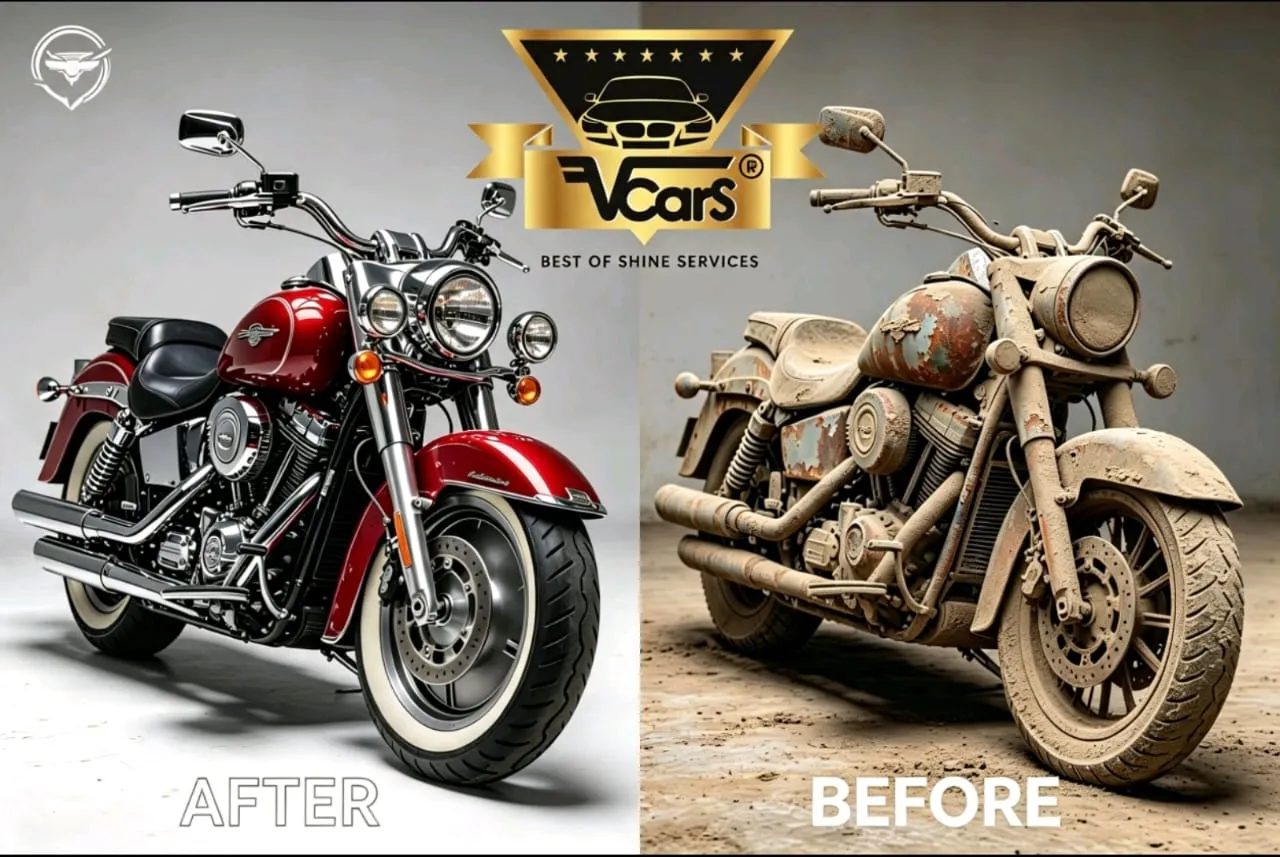Motor detailing before and after result